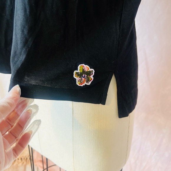 Ted Baker Black 100% Cotton Tee Shirt Size 2 - Picture 4 of 8